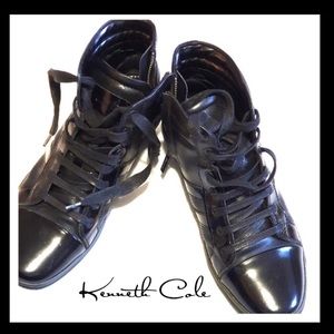 Kenneth Cole Mens Down N Out Hi-Top Sneakers Black